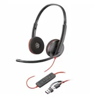 HP Poly Blackwire 3220 Stereo USB-C Headset + USB-C/A Adapter