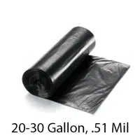 SSS Can Liner, 30x37, 20-30 Gallon, .51 Mil, Black, 500/Case