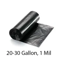 SSS Can Liner, 30x37, 20-30 Gallon, 1 Mil, Black, 250/Case