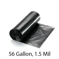 SSS Can Liner, 43x48, 56 Gallon, 1.5 Mil, Black, 100/Case
